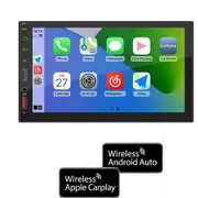 Double Din Car Stereo with Carplay and Android Auto with 7 Inch HD LCD Capacitive Touchscreen