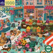 1000pc eeBoo Jigsaw Puzzle 58.4cm Educational Game England Green Market 14+
