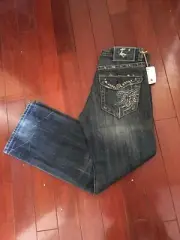 NEW MEK DENIM MEN’S SIZE 31x32 DISTRESSED BLUE JEANS BOOTCUT WESTERN BARTLETT