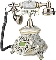 ASHATA Retro Telephone, Corded, Landline Phone, Black, Nostalgia Telephone with LCD Display for Home Living Room