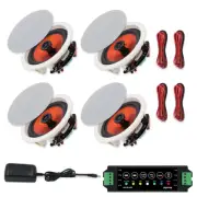Herdio Restaurant Cafe 4xCeiling Speakers Bluetooth Wireless Flush Mount Amp Kit