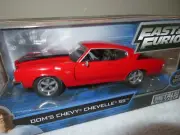 FAST FURIOUS DOMS CHEVY CHEVELLE JADA 1:24 OPENING HOOD DOORS TRUNK