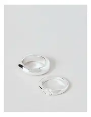 [Piper] Stone 2Pk Rings in Silver