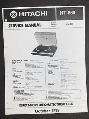 Hitachi HT-860 Service Manual Direct Drive Automatic Turntable Photocopy