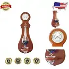 Elegant Wall Mounted Weather Station - Cherry Wood with Thermometer & Barometer