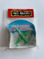 Hand Painted Miniatures Tiny Green Metal Plane Made Japan NOS Original Package