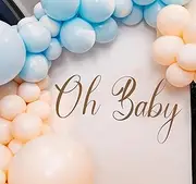 Oh Baby Wall Sticker, Oh Baby Wall Decal, Baby Shower Party Decal Sign, Gender Reveal Party Decorations, Arch Decor Baby Party Decorations Vinyl Stickers for Backdrop Party Suppl