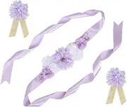 Yardwe 1 Set Maternity Flower Sash Belt Pregnancy Sash for Shower Events Soft Comfortable Design for Expecting Mothers Versatile Floral Decoration for Celebrations