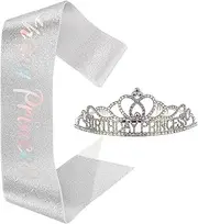 Ipetboom 1 Set Sash and Crown Decorative Tiara with Sash for Women Birthday Party Accessories for Memorable Celebrations Comfortable and Durable Design