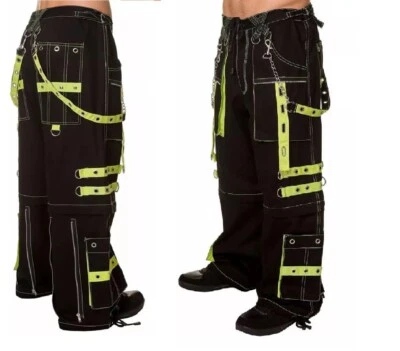 Goth Rave Cargo Pants Cyberpunk Trousers Chain Techwear Streetwear Wide Leg