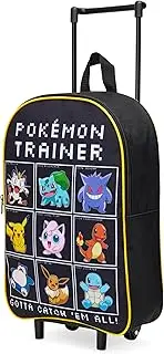 [Pokémon] Kids Foldable Trolley Suitcase 15”, 10.5 litres 2 Wheels Black (S/15inch -10.5L, Black/Multi)