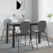 Dining Table Black 114x71x75 cm Solid Rubber Wood Modern Furniture Home De 47364