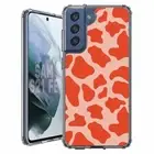 For Samsung Galaxy S20 S21 S23 S24 FE 5g TPU Case+Glass(Cow Skin Pumpkin)