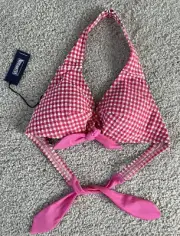 New VILEBREQUIN BIKINI TOP CHECKERED PINK & WHITE - WOMEN - US 34