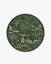 185' Round | Machine Washable Runner Rug | Kid & Pet Friendly | Indoor Rug | Elwood Forest Green Rug | Ruggable