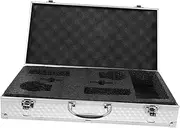 Totority Small Briefcase for Men Aluminum Storage Case 2 Slots for Wireless Mics Tool Case for Portable Workstation