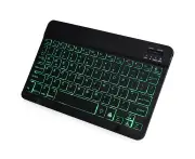 Universal Slim Portable Wireless Bluetooth 7-Colors Backlit Keyboard-10 black - Brown