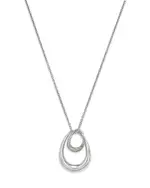 Georg Jensen Sterling Silver Offspring Pave Diamond Pendant Necklace, 17.72