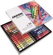 Honsell 49436 - Jaxon Watercolour Wax Pastels, Water Soluble, Set of 36 in Cardboard Box, High Colour Brilliance, Rich Colour Spread, for Artists, Hobby Painters, Art Lessons