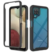 MCC Shockproof Bumper Case Samsung Galaxy A22 4G Clear Back Cover A225 [Black]