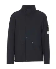 Stone Island Funnel-Neck Logo Patch Jacket XL,L,M,XXL,XXXL blue