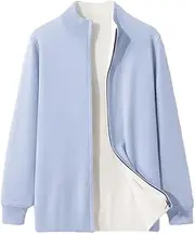 [Generic] Men's Double Sided Thick Sweater Wool Knitted Zipper Cardigan Casual Warm Long Sleeve Coats