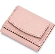 [SKUZA] Wallet,Card Bag,Women Wallet RFID Protect Female Leather Coin Bag Lady Candy Colors Mini Purse Japanese Style Short Wallet Card Holder (Color : Green) (Purple) (Color : Light Pink)