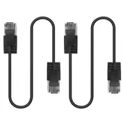 2x Cruxtec Ultra-Thin CAT6A U/UTP Ethernet Compact LAN Cable Cord 10m Black