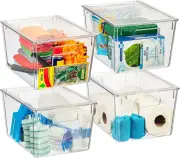 X-Large Plastic Storage Bins with Lids - Perfect for Kitchen, Pantry, Fridge Org