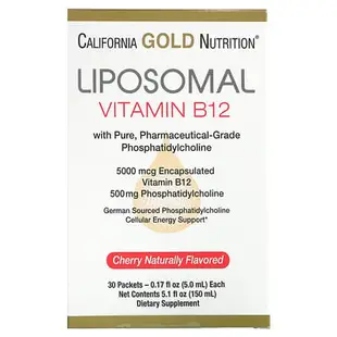 [iHerb] California Gold Nutrition 脂質體維生素 B12，30 包，每包 0.17 液量盎司（5 毫升）