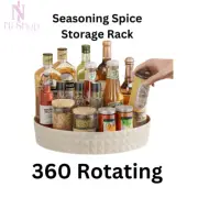 360° Rotating Spice Rack - Non-Slip Kitchen Organizer for Cabinet & Cosmetics