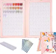 Acycoin2A 216 Nail Color book with 240 nail tips and nail polish gel color number lable (B)