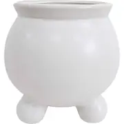 LVD Plant Pot Springtime Stoneware Planter Home/Garden Decor 17x18cm White