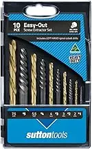 Sutton tools M603 Screw Extractor 10-Pieces Set, #1 - #5 + Left Range