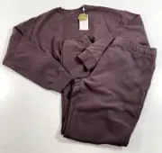 NWT BUFFBUNNY SET CLOUD LONG SLEEVE CROP & CLOUD JOGGER ALMOST GREY LARGE