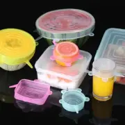 12 PCS Adaptable Silicone Lids Round Square Covers Caps Dish Stretch for Cans