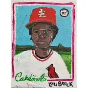 Lou Brock - Acrylic on Canvas 12x9in by Sergio Santo