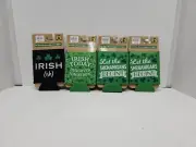 4- 2 PACKS Can Cooler Coozy Sleeves SHAMROCKS & SHENANIGANS IRISH ST.PATTYS DAY