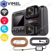 Remote Dual Dash 24/7 Camera WIFI UHD 4K GPS Security Parking Guard