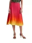 NWT $195 Lauren Ralph Lauren Ombré Linen Blend Lined A-Line Midi Skirt sz 0