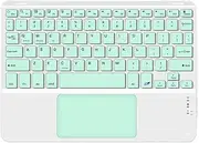 10inches Touchpad Bluetooth Keyboard Compatible with, IPadOS, Android, and iOS English Green