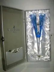 Waterford Snowflake Wishes "Goodwill" Light Blue Crystal Champagne Flute