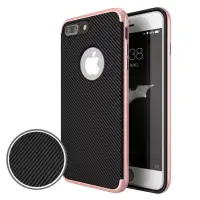 在飛比找博客來優惠-水漾 iPhone7 4.7吋 碳纖維紋電鍍雙層手機軟殼玫瑰
