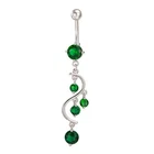 Belly Piercing Ring Charming Cubic Zirconia Inlaid Cubic Zirconia Dangling Navel