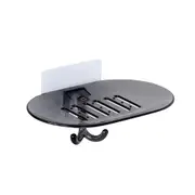 4Pcs 2 In 1 Hanging Soap Holder Container With Hook Shower Wall Paste Dishes Tray Bath Storage Rack Box