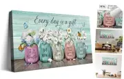 Rustic Wall Art Canvas Vintage 16L" x 32W" Inspirational Bible Kapok Butterfly