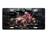 Pink Dune Buggy Front License Plate Car Accessory Vanity Plate