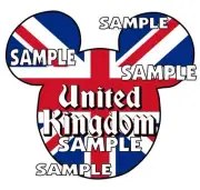 Disney Epcot United Kingdom Mickey Ears Scrapbook Paper Die Cut Piece