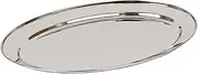 Argon Tableware 50 x 35cm Serving Platter - Stainless Steel Chrome Dinner Tray Oval Plate Large Appetizer Serving Dishes for Party, Events, Table Service, Snack Platters