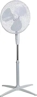 Russell Hobbs 16" Inch, Lightweight, Pedestal Fan, 3 Speeds, Wide-Angled Oscillation, Powerful Airflow, Adjustable Height, White - RHPPF1621